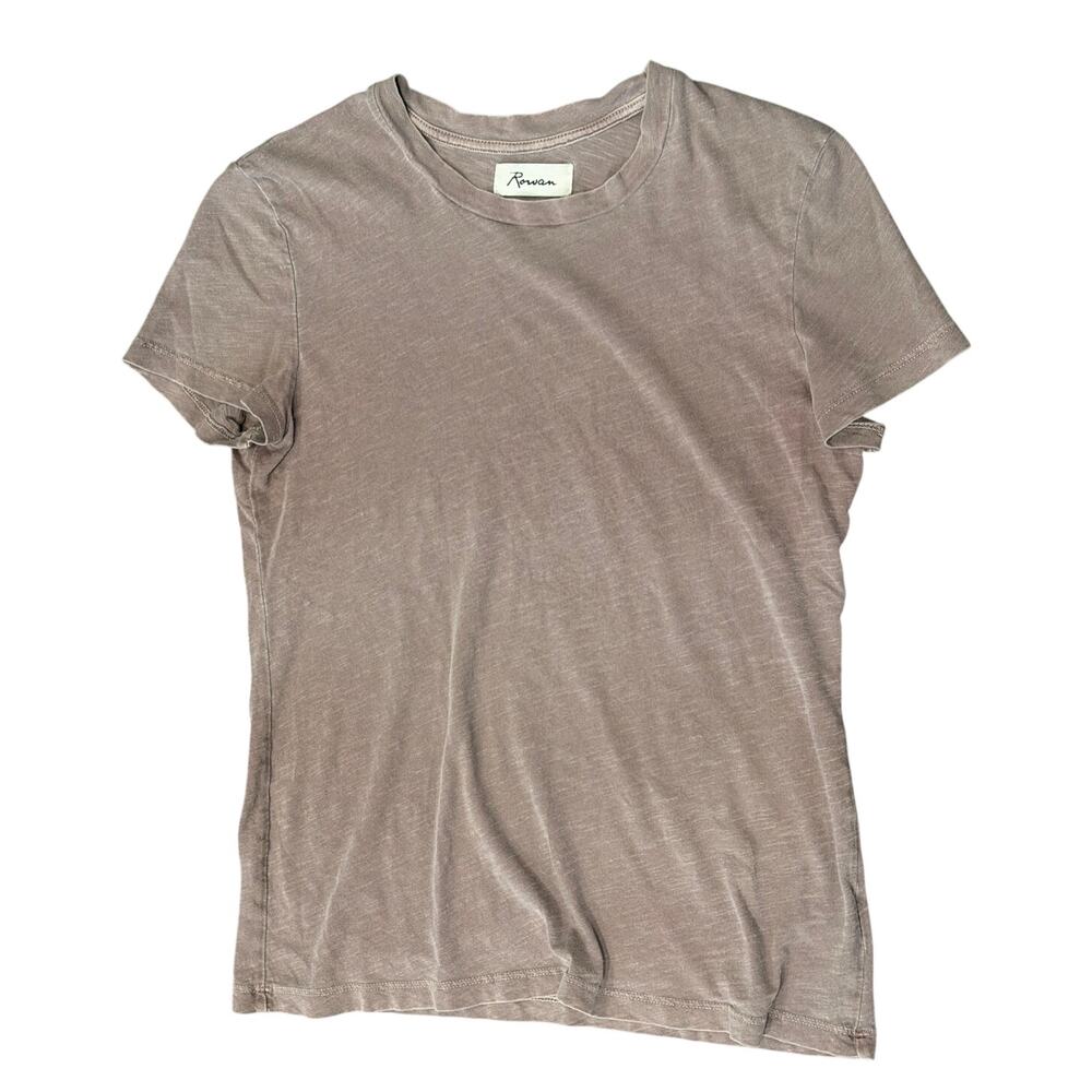 Rowan Tyler Slub Cotton T-Shirt Women’s Small Dusty Rose Mauve Crewneck